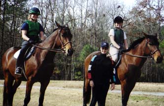 Susan schooling students in cross country